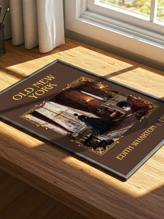 Old New York Classic Book Art Print by Edith Wharton – print on a sunlit desk