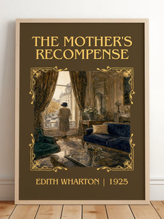 The Mother'S Recompense Classic Book Art Print by Edith Wharton – framed print leaning on a wooden floor