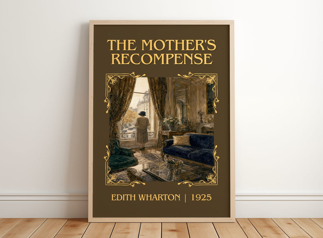 The Mother'S Recompense Classic Book Art Print by Edith Wharton – framed print leaning on a wooden floor