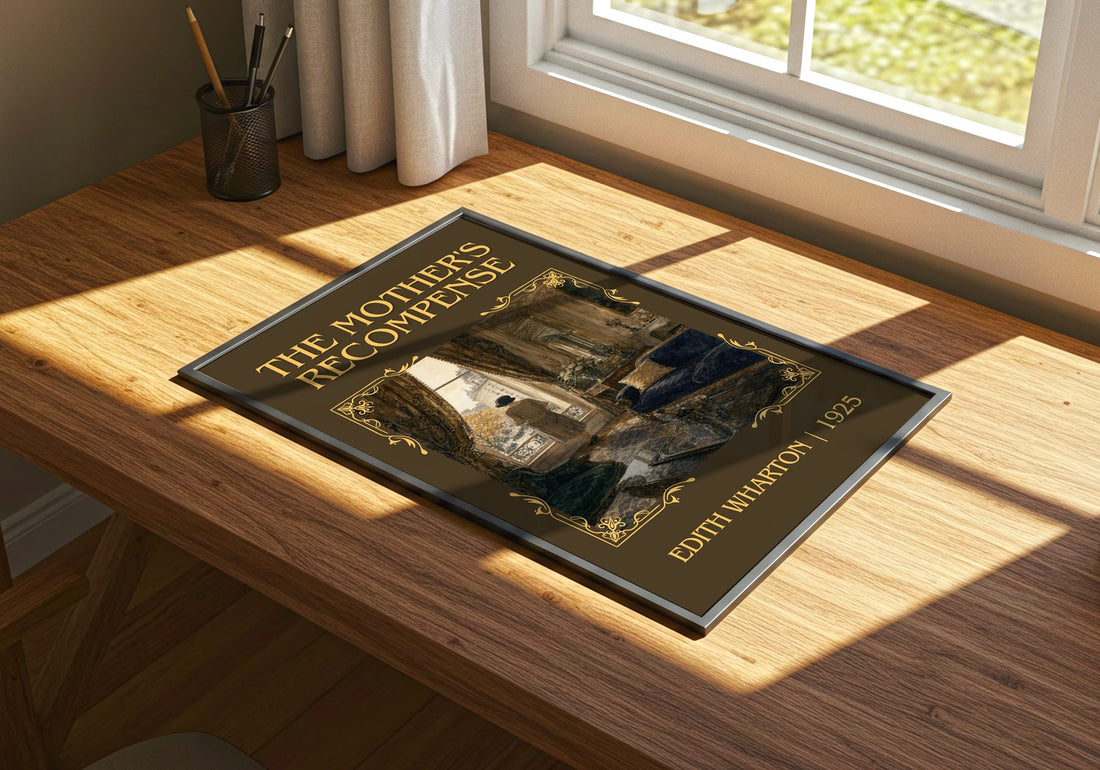 The Mother'S Recompense Classic Book Art Print by Edith Wharton – print on a sunlit desk