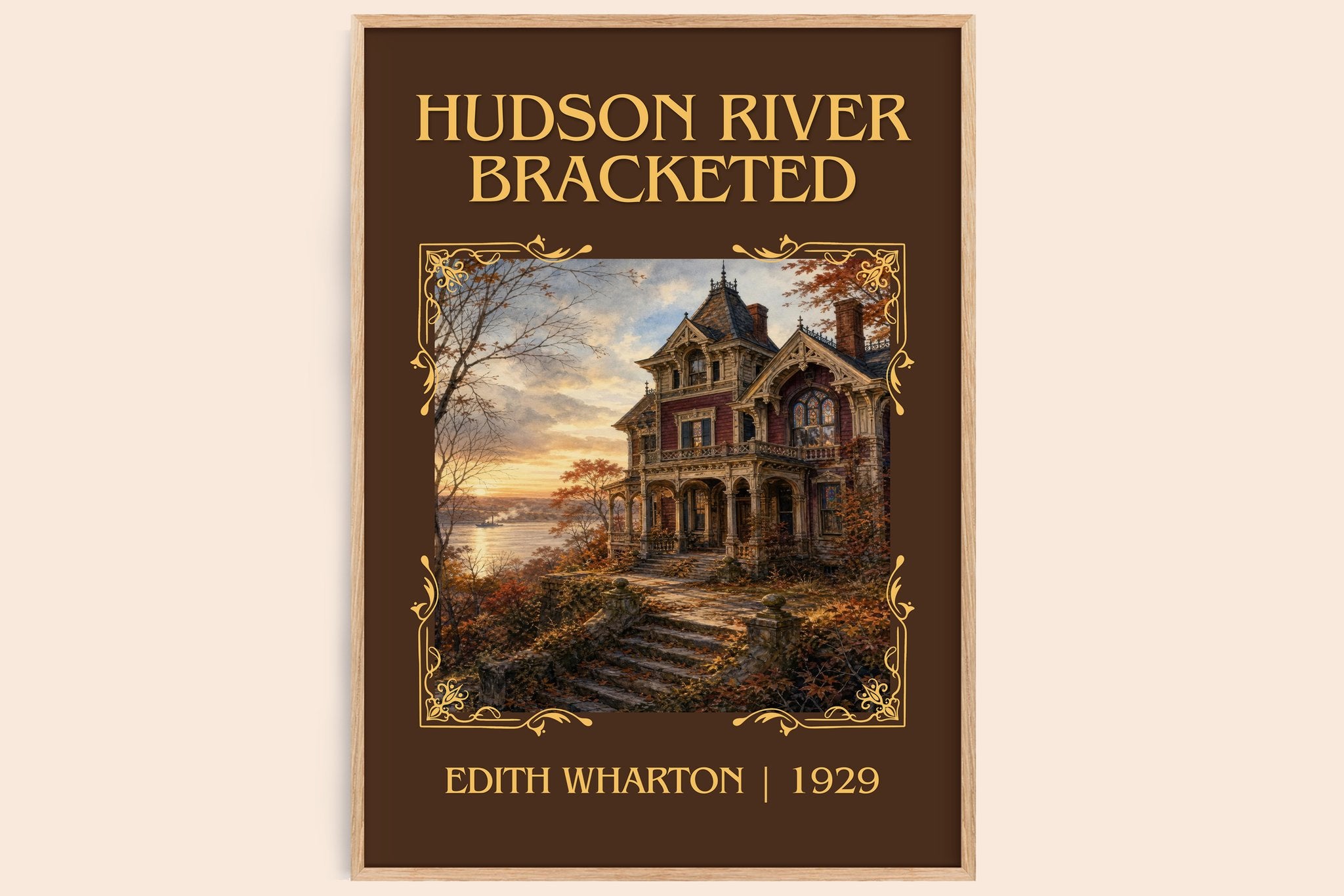 Hudson River Bracketed Classic Book Art Print by Edith Wharton