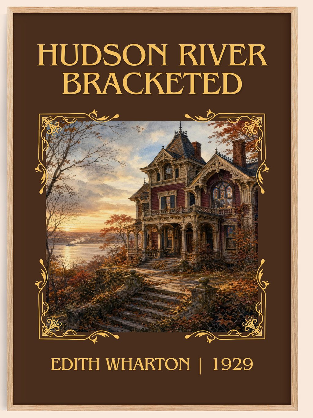 Hudson River Bracketed Classic Book Art Print by Edith Wharton – book poster