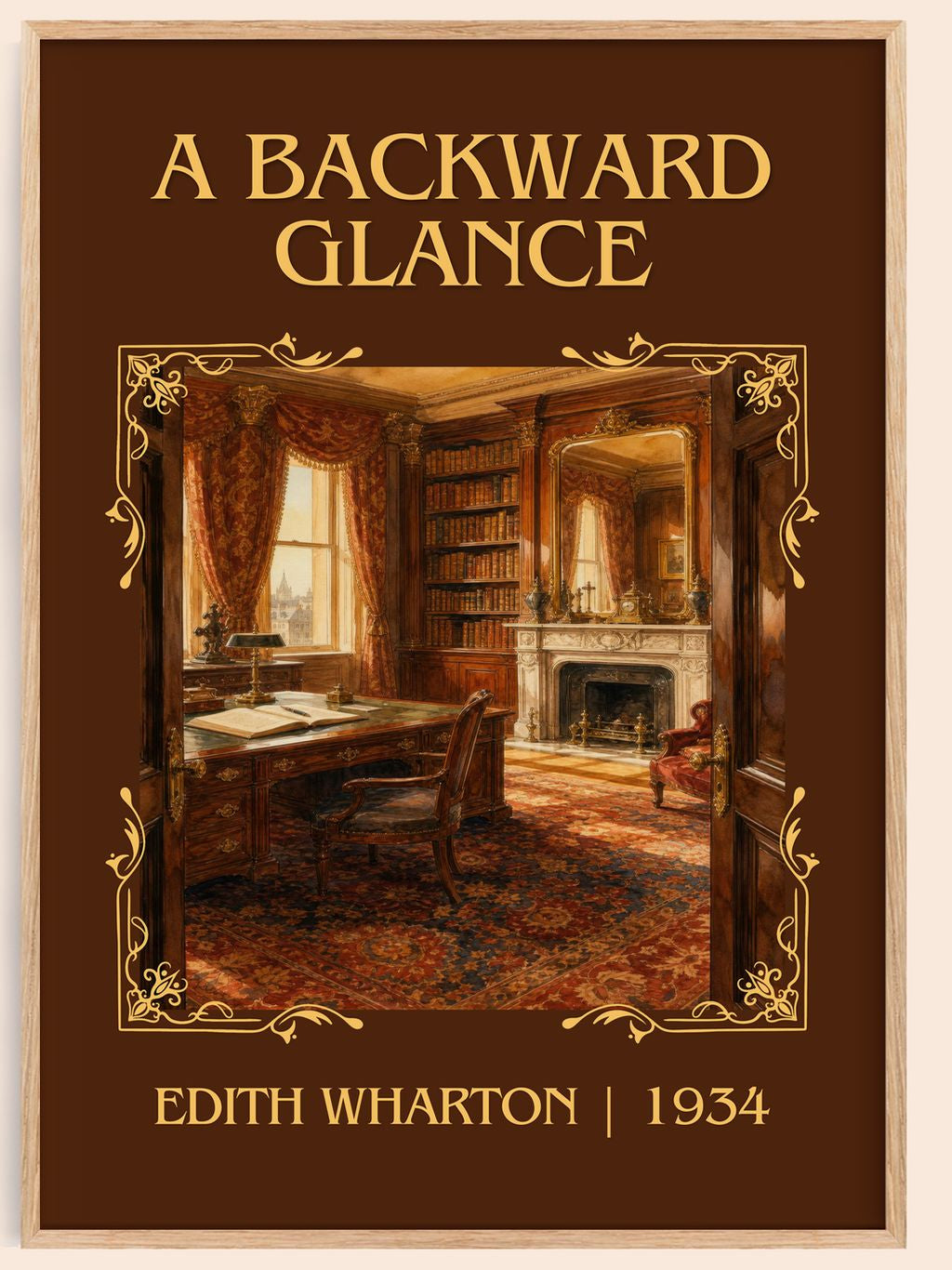 A Backward Glance Classic Book Art Print by Edith Wharton – book poster