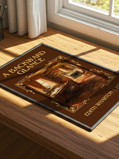 A Backward Glance Classic Book Art Print by Edith Wharton – print on a sunlit desk