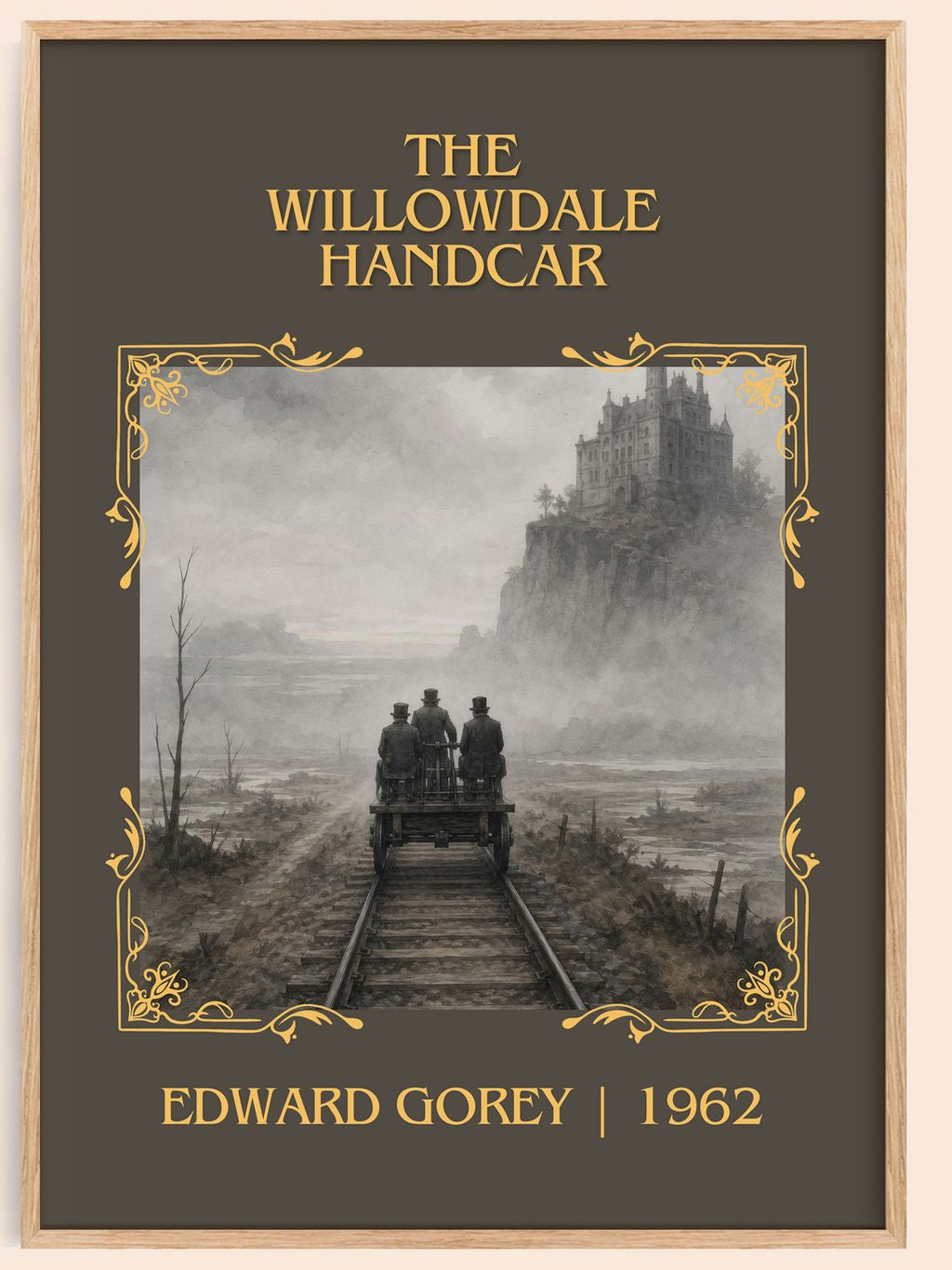 The Willowdale Handcar Classic Book Art Print by Edward Gorey – book poster
