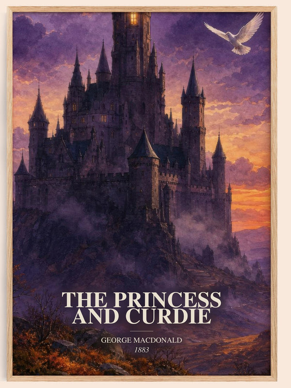 The Princess And Curdie watercolour book poster by George Macdonald – framed literary art print