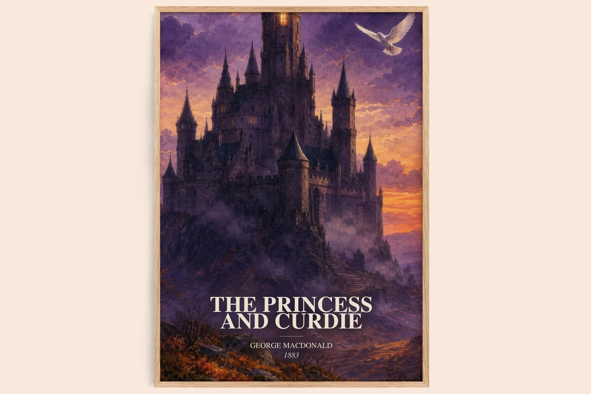 The Princess And Curdie watercolour book poster by George Macdonald – framed literary art print