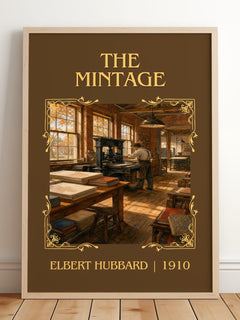 The Mintage Classic Book Art Print by Elbert Hubbard – framed print leaning on a wooden floor
