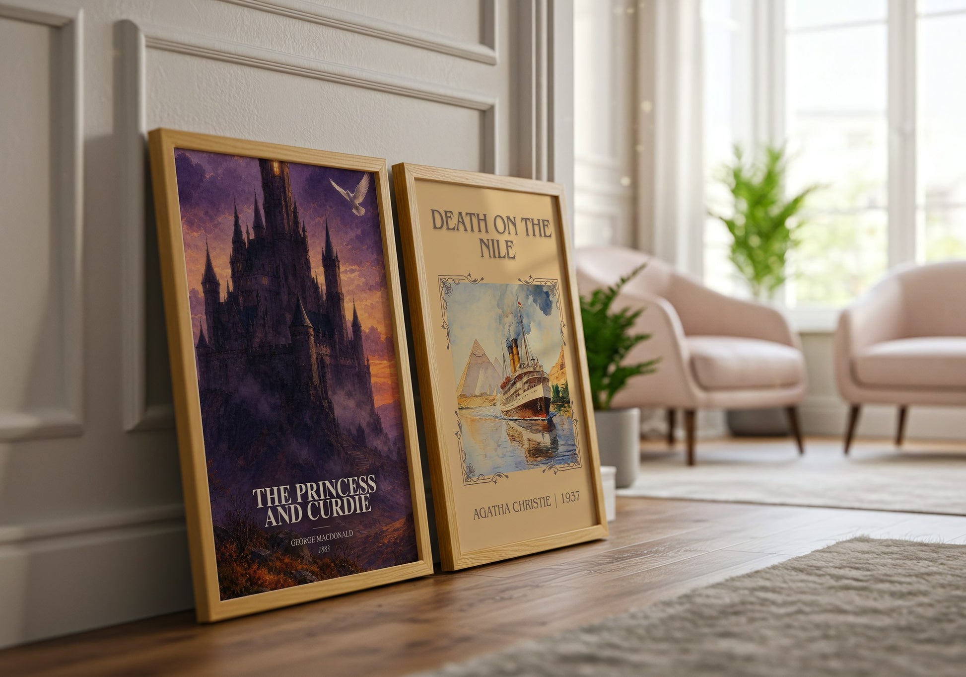 The Princess And Curdie watercolour print framed by window – literary home decor