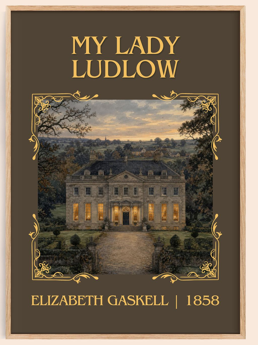 My Lady Ludlow Classic Book Art Print by Elizabeth Gaskell – book poster