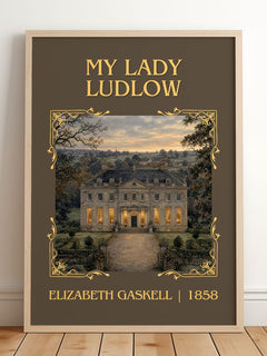 My Lady Ludlow Classic Book Art Print by Elizabeth Gaskell – framed print leaning on a wooden floor