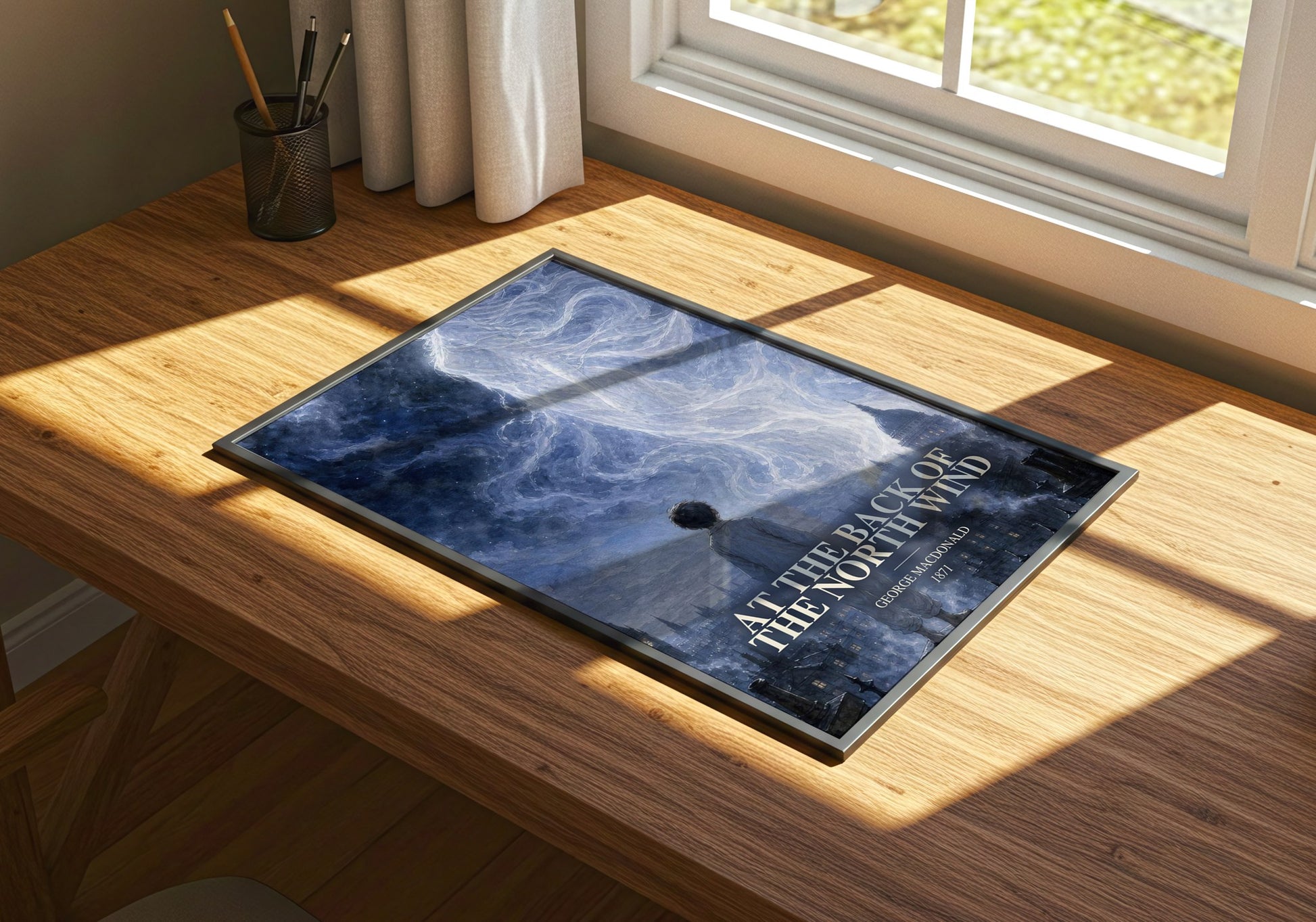 At The Back Of The North Wind watercolour book poster framed on wall – childrens wall art
