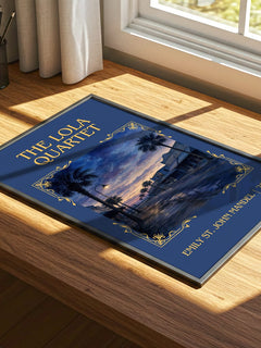 The Lola Quartet Classic Book Art Print by Emily St. John Mandel – print on a sunlit desk