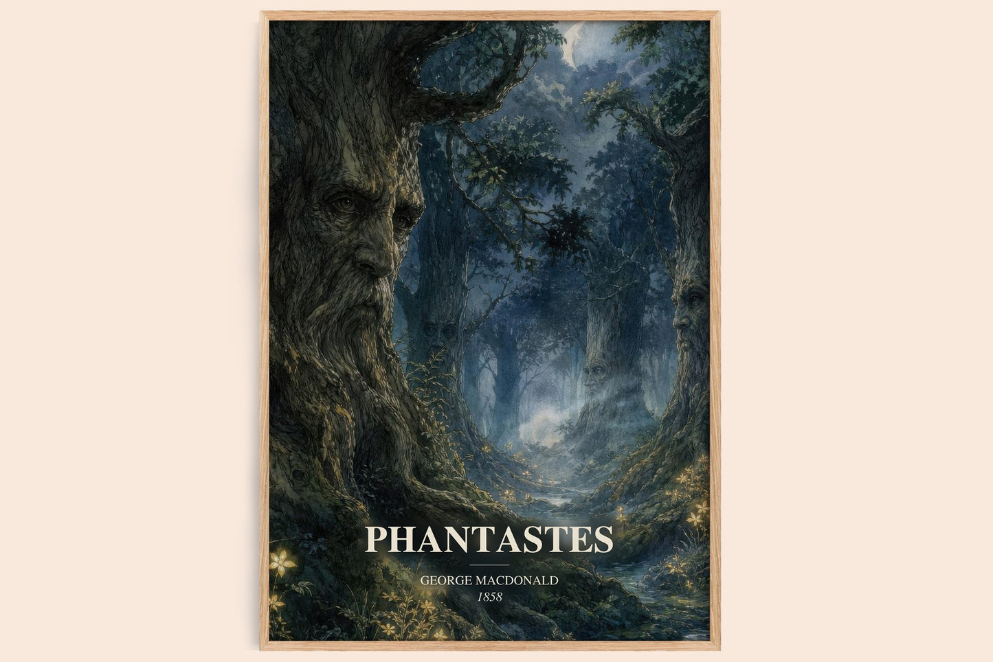 Phantastes watercolour book poster by George Macdonald – framed literary art print