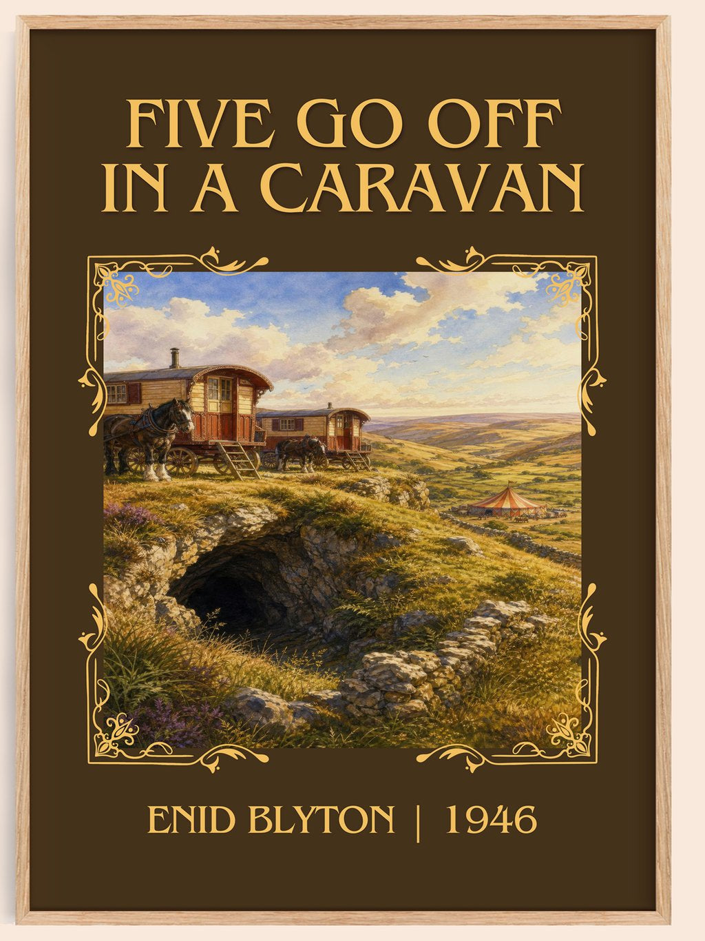 Five Go Off In A Caravan Classic Book Art Print by Enid Blyton – book poster