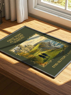 First Term At Malory Towers Classic Book Art Print by Enid Blyton – print on a sunlit desk