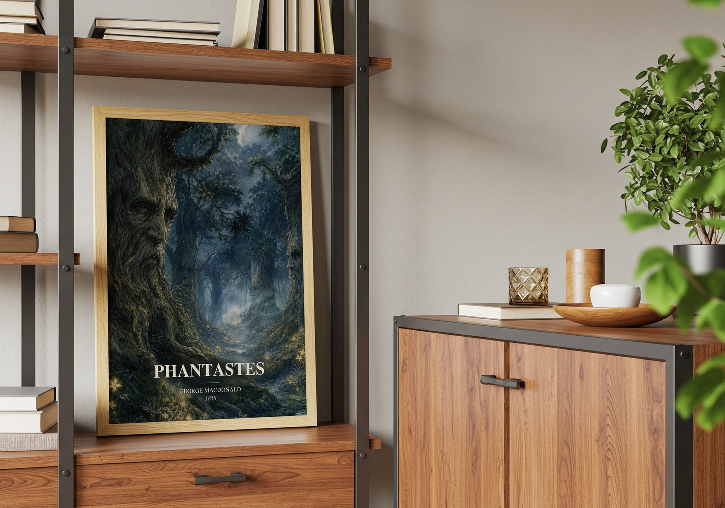 Phantastes book watercolour illustration paper finish options – matte satin gloss