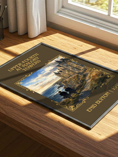 Upper Fourth At Malory Towers Classic Book Art Print by Enid Blyton – print on a sunlit desk