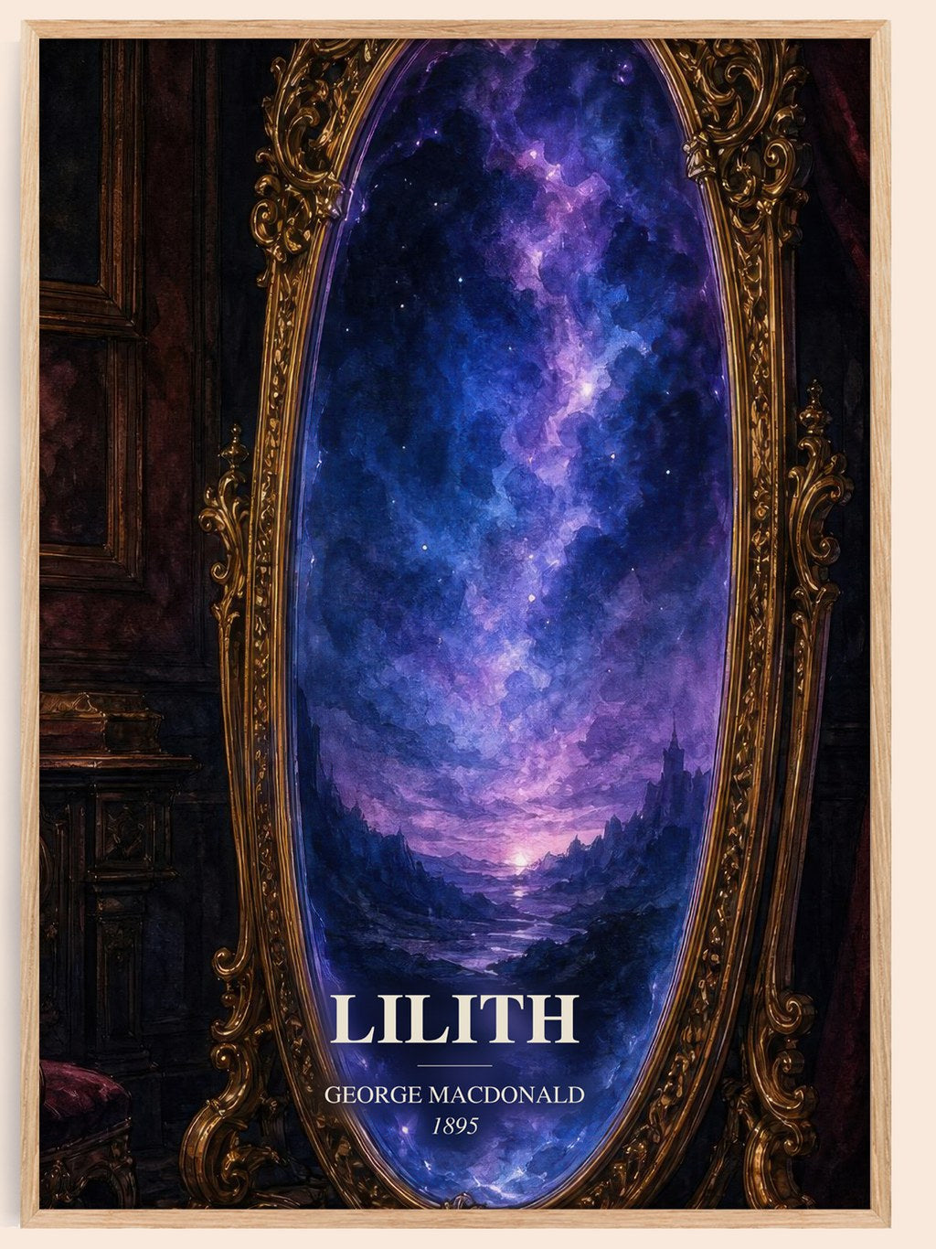 Lilith watercolour book poster by George Macdonald – framed literary art print
