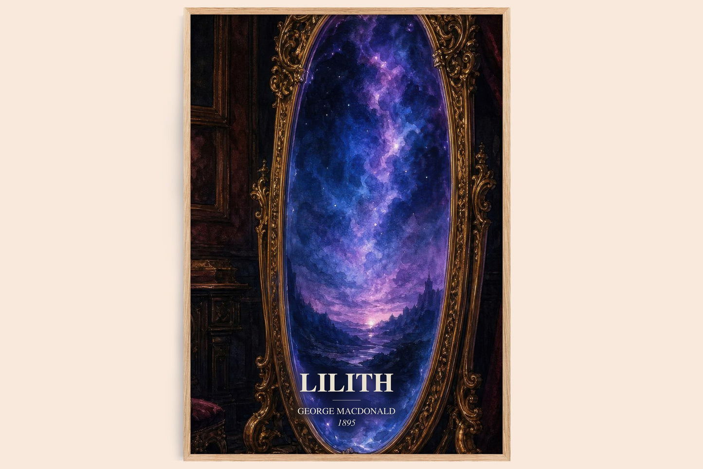 Lilith watercolour book poster by George Macdonald – framed literary art print