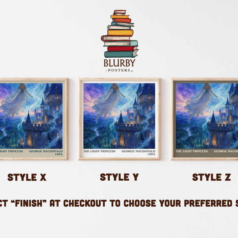 The Light Princess literary print in frame leaning in hallway – childrens wall art
