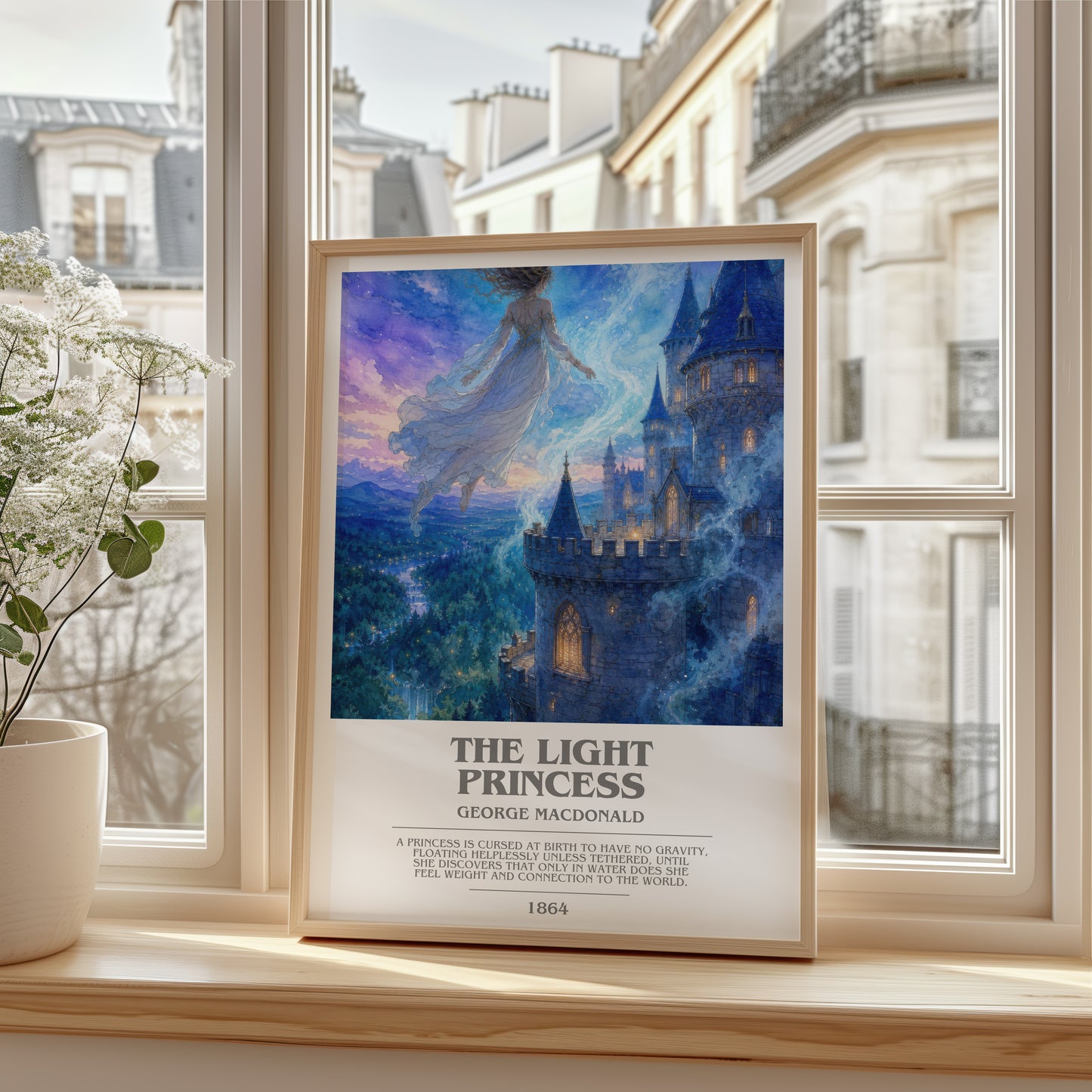The Light Princess bookish poster colour and style options – George Macdonald book art