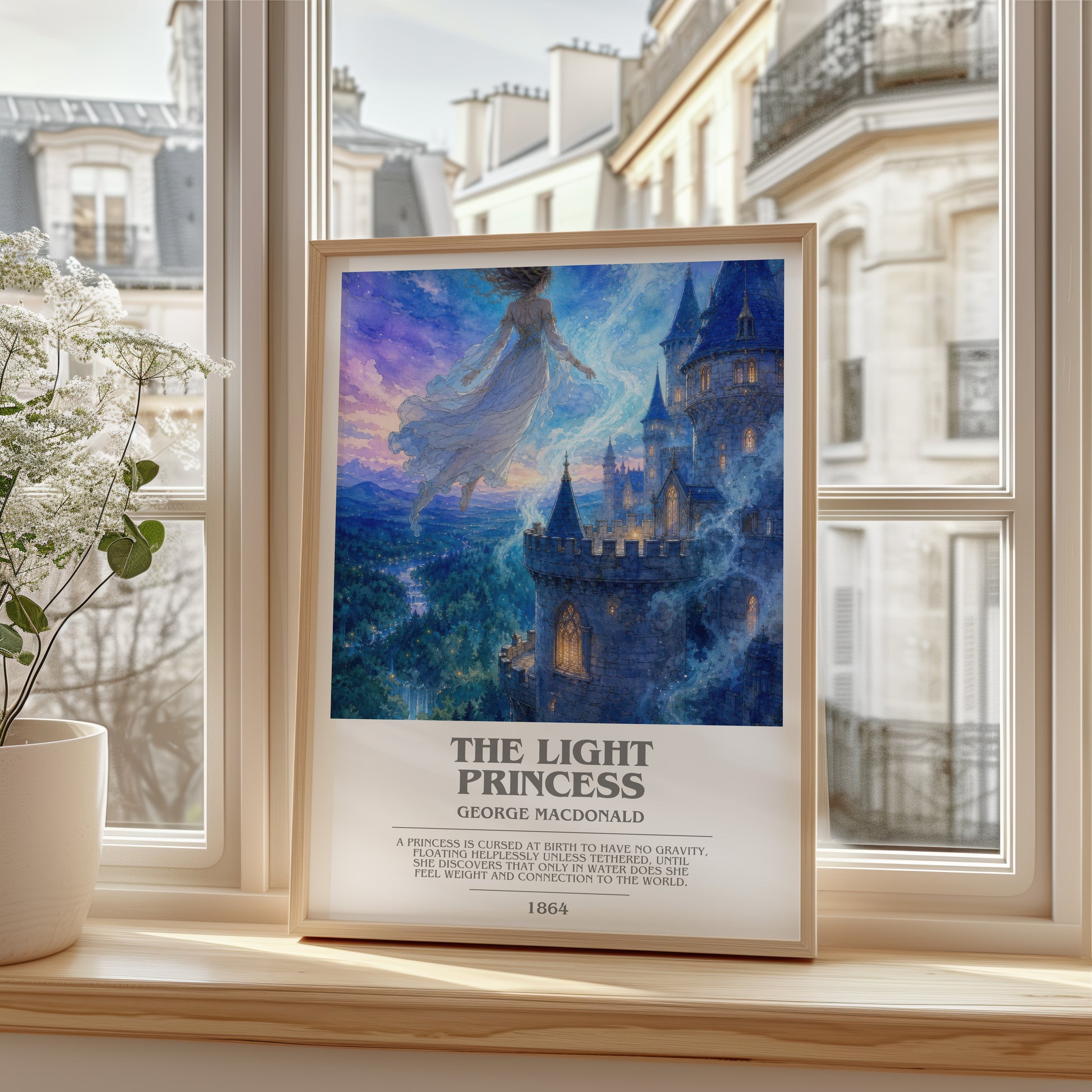 The Light Princess bookish poster colour and style options – George Macdonald book art