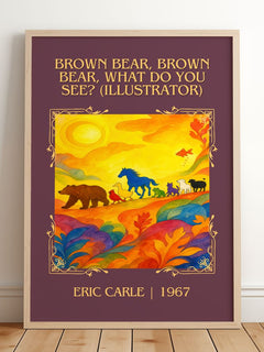Brown Bear, Brown Bear, What Do You See? (Illustrator) Classic Book – framed print leaning on a wooden floor