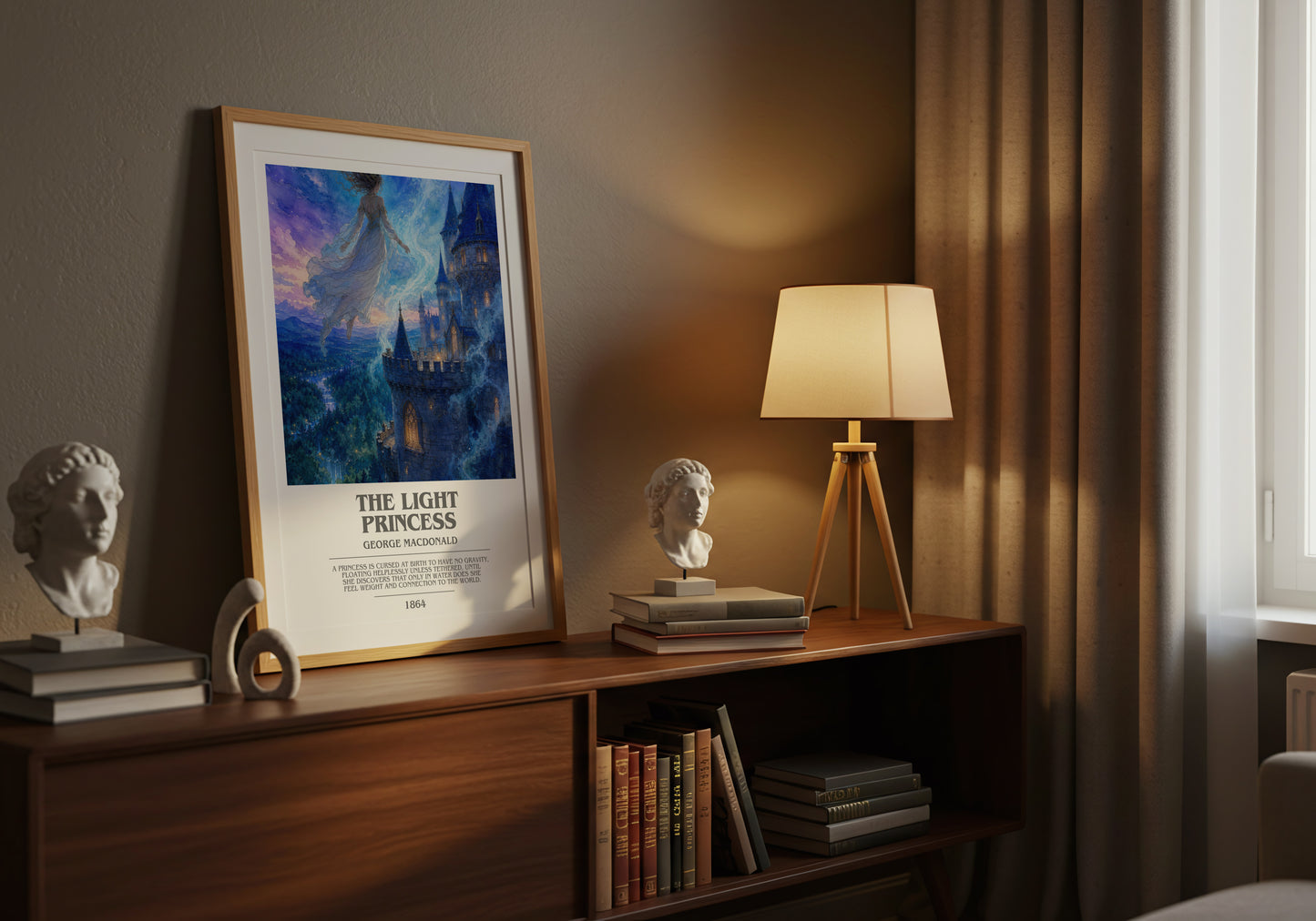 The Light Princess bookish book poster framed on wall – childrens wall art