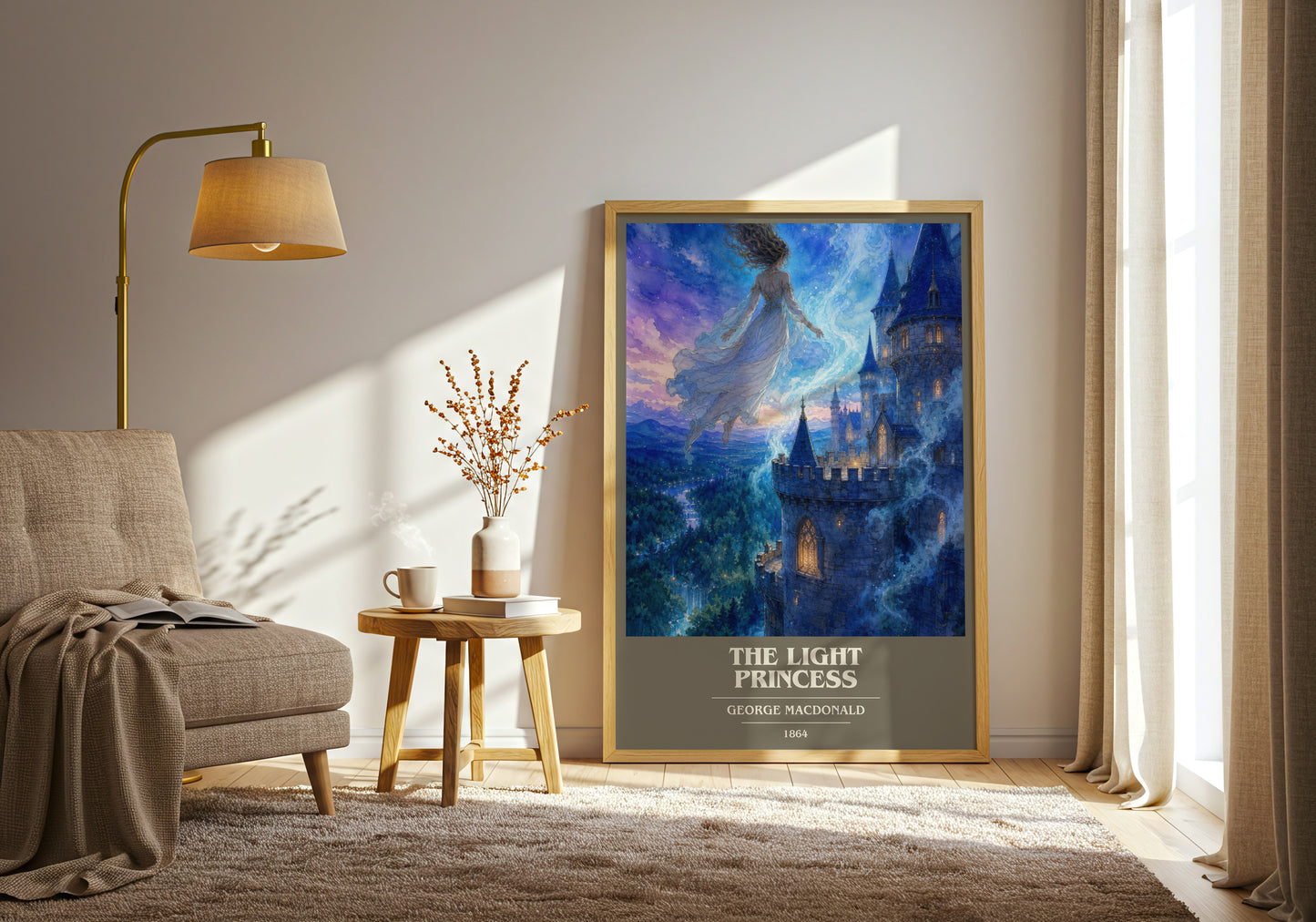 The Light Princess book cover print on bookshelf – George Macdonald fan gift