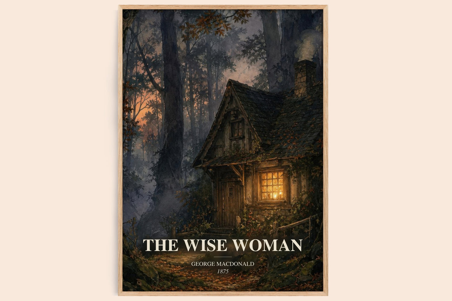 The Wise Woman watercolour book poster by George Macdonald – framed literary art print