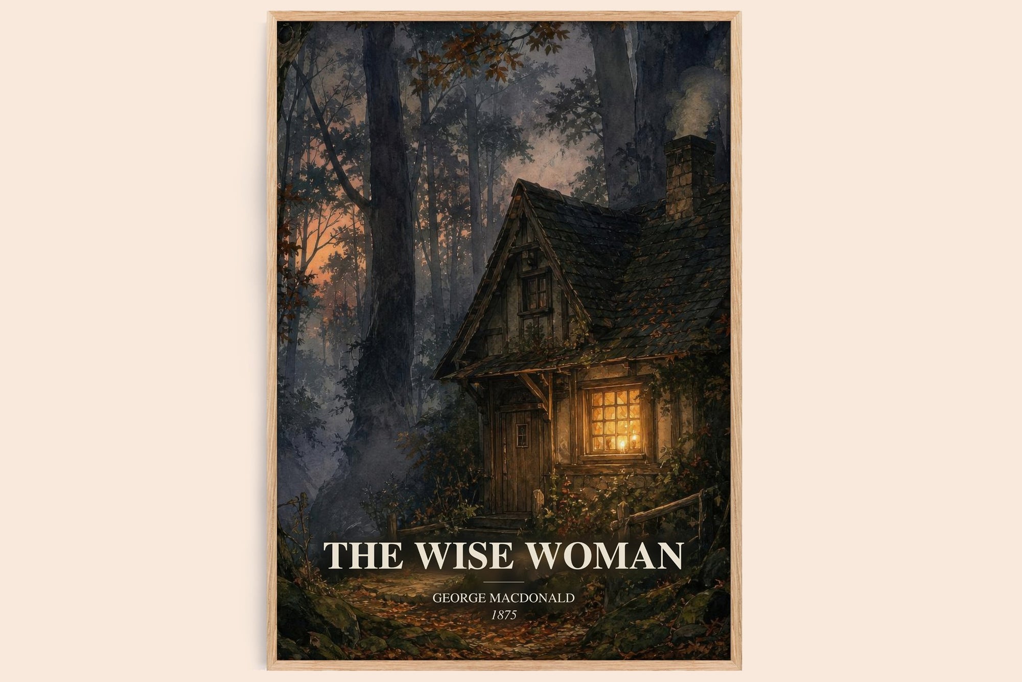The Wise Woman watercolour book poster by George Macdonald – framed literary art print