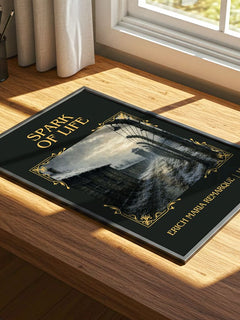 Spark Of Life Classic Book Art Print by Erich Maria Remarque – print on a sunlit desk