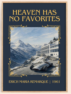 Heaven Has No Favorites Classic Book Art Print by Erich Maria Remarque – book poster