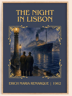The Night In Lisbon Classic Book Art Print by Erich Maria Remarque – book poster