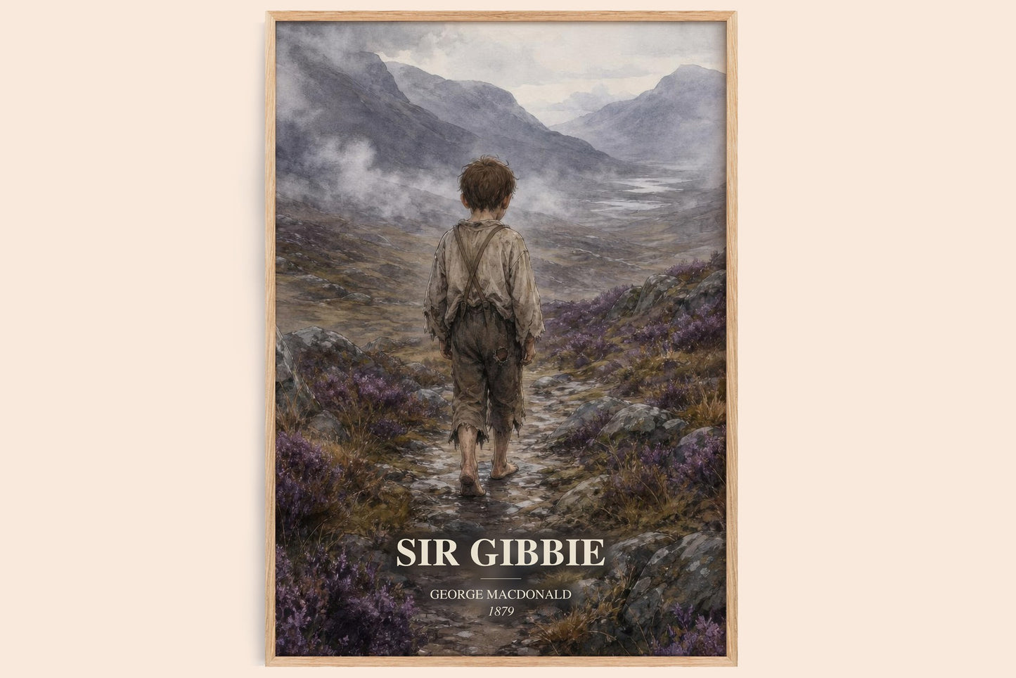 Sir Gibbie watercolour book poster by George Macdonald – framed literary art print
