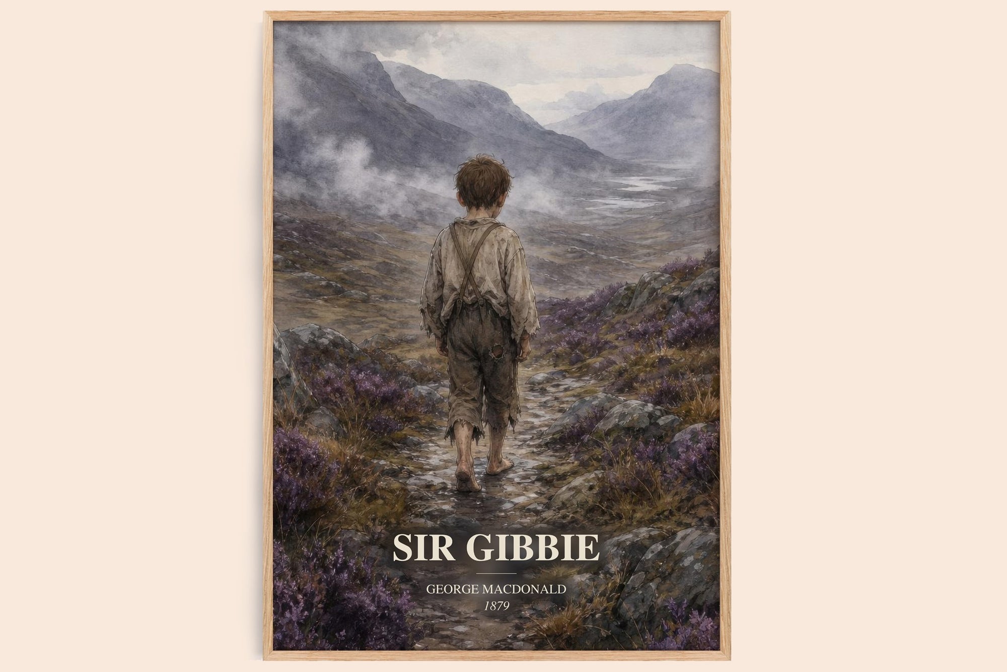 Sir Gibbie watercolour book poster by George Macdonald – framed literary art print