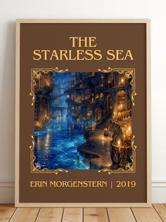 The Starless Sea Classic Book Art Print by Erin Morgenstern – framed print leaning on a wooden floor