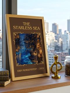 The Starless Sea Classic Book Art Print by Erin Morgenstern – framed print on a city-view windowsill
