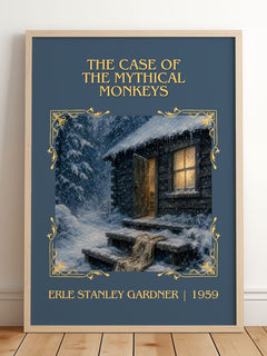 Case Of The Mythical Monkeys Classic Book Art Print by E. Gardner – framed print leaning on a wooden floor