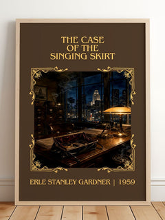 Case Of The Singing Skirt Classic Book Art Print by E. Gardner – framed print leaning on a wooden floor