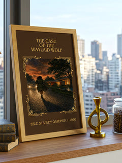Case Of The Waylaid Wolf Classic Book Art Print by E. Gardner – framed print on a city-view windowsill