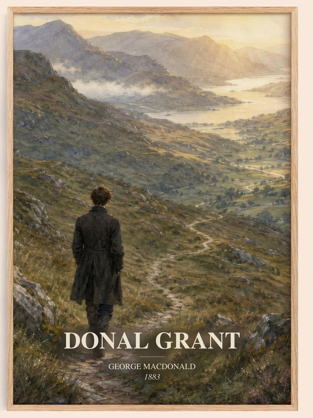 Donal Grant watercolour book poster by George Macdonald – framed literary art print