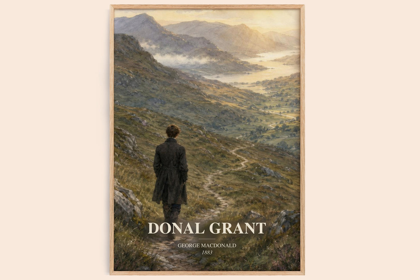 Donal Grant watercolour book poster by George Macdonald – framed literary art print