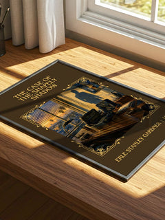 Case Of The Shapely Shadow Classic Book Art Print by E. Gardner – print on a sunlit desk