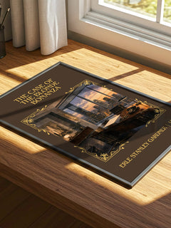 Case Of The Blonde Bonanza Classic Book Art Print by E. Gardner – print on a sunlit desk