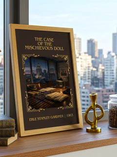 Case Of The Mischievous Doll Classic Book Art Print by E. Gardner – framed print on a city-view windowsill
