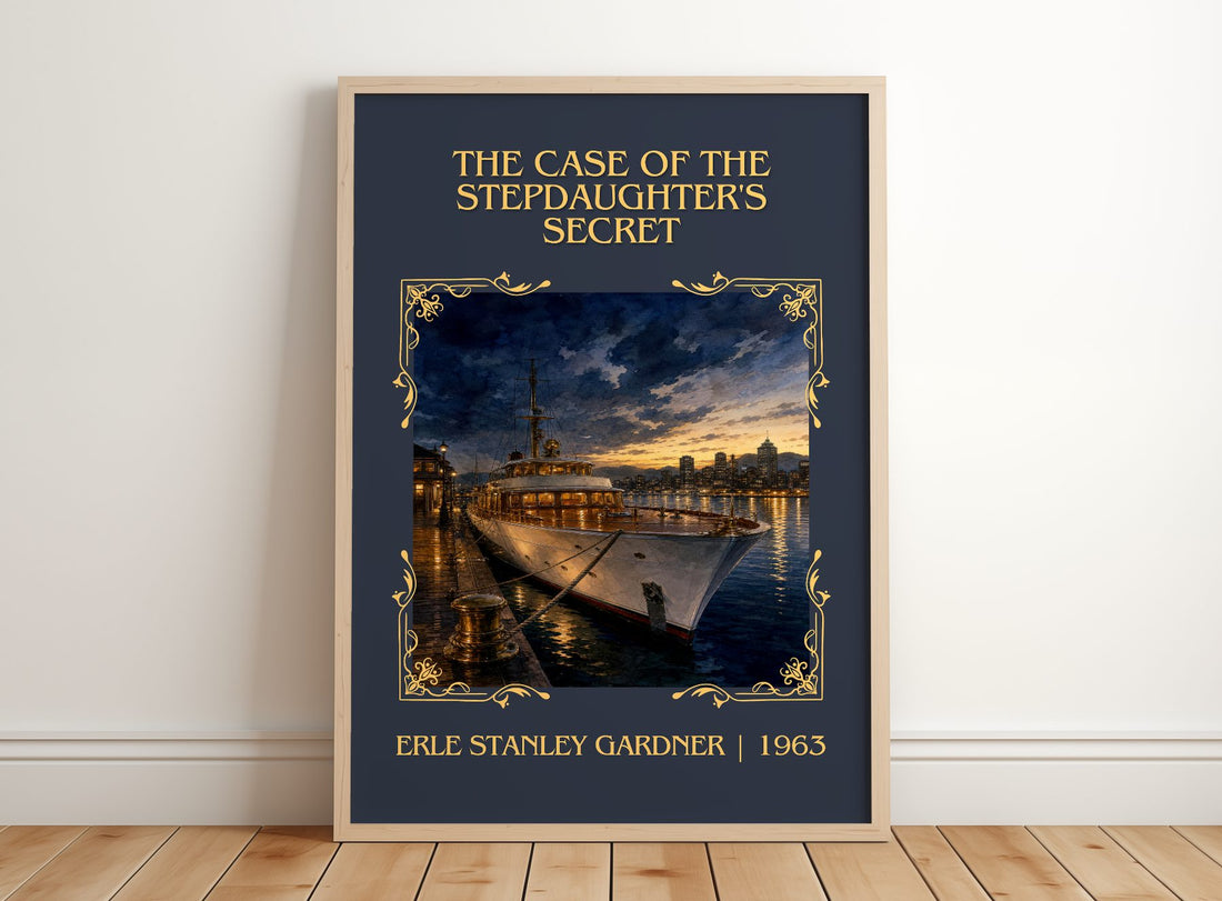 Case Of The Stepdaughter'S Secret Classic Book Art Print by E. Gardner – framed print leaning on a wooden floor