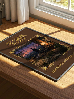 Case Of The Phantom Fortune Classic Book Art Print by E. Gardner – print on a sunlit desk