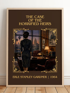 Case Of The Horrified Heirs Classic Book Art Print by E. Gardner – framed print leaning on a wooden floor